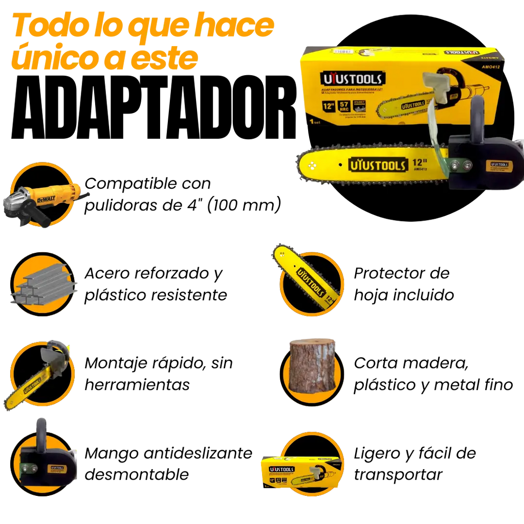 Adaptador/convertidor De Pulidora A Minisierra Portatil